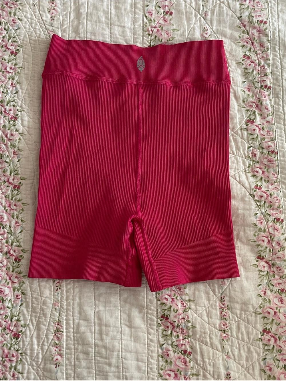 FP Movement by Free People Ribbed High-Waist Bike Shorts - Hot Pink